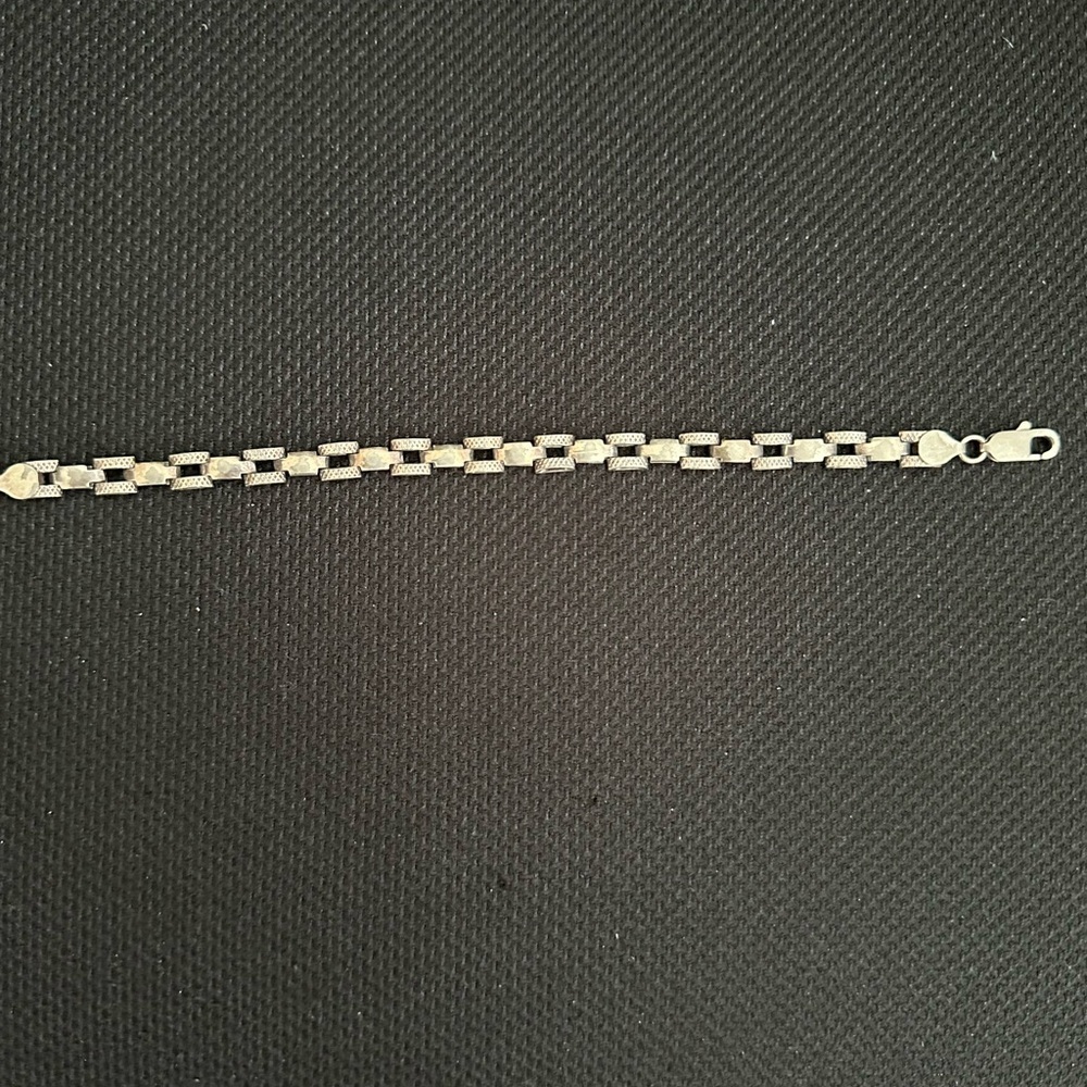 Vintage 925 Silver Flat Link 7.25” Bracelet